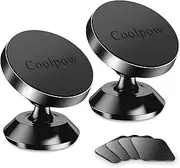 [ 2 Pack ] phone magnet car mount, [ Super Strong Magnets ] [ with 4 Metal Plate ] phone holder for car, [ 360° Rotation ] Universal Magnetic mount For iPhone XS Max XR X 8 7 Plus, Samsung S10 Plus s9