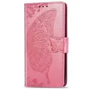 Butterfly Love Flowers Embossing Horizontal Flip Leather Case for Google Pixel 3A , with Holder & Card Slots & Wallet & Lanyard(Pink)