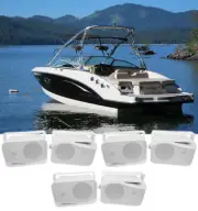(6) Rockville HP4S 4" Marine Box Speakers with Swivel Bracket For Boats
