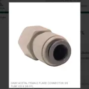 GRAY ACETAL FEMALE FLARE CONNECTOR 3/8 TUBE OD X 3/8 FFL # PI4512F6S