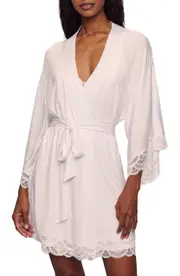 Eberjey Mariana Lace Trim Jersey Robe
