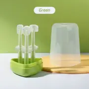 Infant Baby Silicone Deciduous Teeth Toothbrush Oral Tongue Cleaner with PP Stor