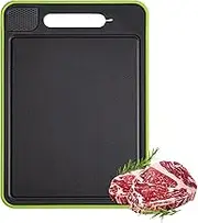 Quick Meat Defrosting Tray,Thawing Plate for Frozen Meat, Thickened Edges Defroster Board with Garlic Ginger Press Board, Non-Slip Defrosting Pad with Knife Sharpener for Kitchen Supplies (L)