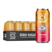 Sparkling Ice +Caffeine Watermelon Lemonade Sparkling Water Zero Sugar with A...