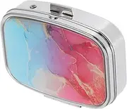 TOKIDNY Portable Pill Box Purse Accessories Pill Case Travel Pocket Pharmacy Purse Organizer Silver Glass