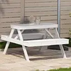 vidaXL Picnic Table White 105x134x75 cm Solid Wood Pine 2BB