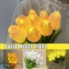 Bouquet Desk Light Led Tulips Flowers Artificial Tulips Lamp Light AU Night Y1X9