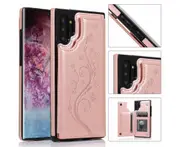 For Samsung Galaxy Note 10 Leather Cover Wallet - Rose Gold