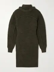 [Isabel Marant] Isabel Marant - Hilde Ribbed Wool Mini Dress - Army green - FR 40 FR 40 Green