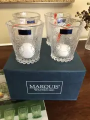 Marquis by Waterford Crystal/ Laurel Tree Votive Candle Holders/ Set 4 / NEW BOX