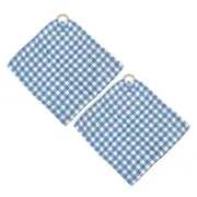 2PK Annabel Trends Muslin Security Blanket Baby Blankie 32x32cm Gingham Blue