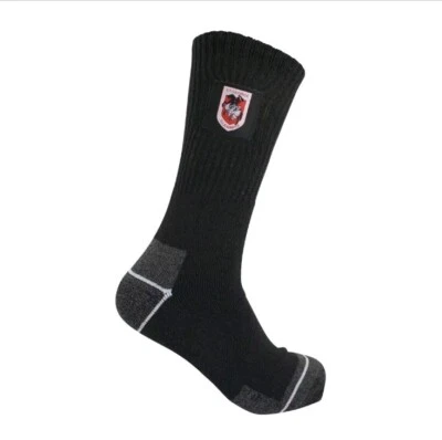 Team Official NRL St George Mens Work Socks 1pk Comfortable & Hardworking