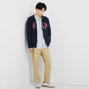 【GAP】男女同款 Logo刷毛連帽外套-藏藍色(461135)