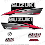 Fits Suzuki 200hp FourStroke 2010+ Outboard Engine Decal Kit DF200 Replacement