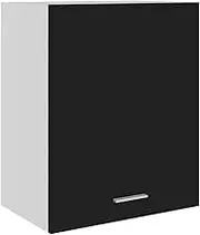 vidaXL Hanging Cabinet Storage Unit Shelf Rack Wall Mounted Cupboard Organiser Home Indoor Kitchen Equipment Furniture Black Engineered Wood