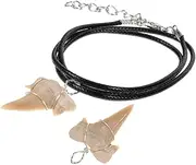 BIUDECO 1 Set Shark Tooth Pendant Men Necklace Ocean Decor Sea Decor Cool Necklace Pendant Shark Tooth Shark Teeth Necklace Shark Charms Shark Tooth Necklace Pendant Necklace