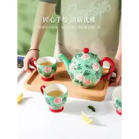 在飛比找ETMall東森購物網優惠-川島屋北歐風格茶壺泡茶大容量泡茶壺單壺陶瓷茶具家用花茶壺套裝