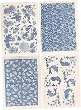 HEALSOPTHY 4Sheets Pottery Underglaze Transfer Paper Classic Clay Decal for DIY Pottery Projects Easy to Use Versatile for High Temperature Applications