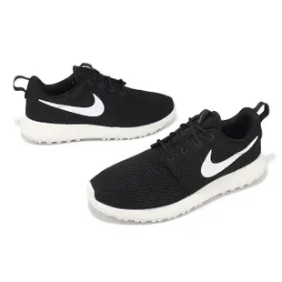 【NIKE 耐吉】高爾夫球鞋 Roshe G NN 男鞋 黑 白 網布 鬆餅格紋 緩震 運動鞋(DV1202-002)