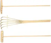 3pcs Elegant Bamboo Rake Mini Desktop Garden Tools Zen Sand Painting Rake