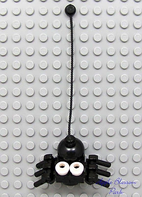 NEW Lego Minifig Halloween Animal CREEPY BLACK SPIDER Head w/White Eyes & 6 Legs