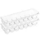 2x Box Sweden Crystal 36.5cm Clear 14-Egg Holder Container Tray Fridge Organiser