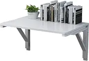 Wall Mounted Folding Table Drop Leaf Desk Workbench Space Saving Floating Desk for Office Bedroom Kitchen Dining Load Capacity 70KG Wall Mounted Computer Desk