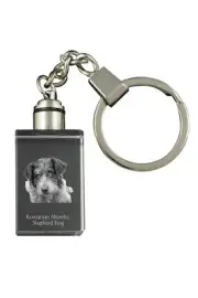 Romanian Mioritic Shepherd Dog crystal keychain with a dog Art-Dog