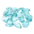 Fire Glass for Fire Pit,2-3cm High Luster Natural Glass Rocks,Light Blue