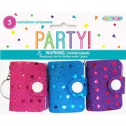 Sequin Notebook Keyrings (Pack of 3)