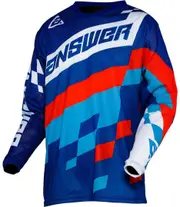 [Answer Racing] Answer Arkon Korza Motocross Jersey, white-red-blue, Size S for Men White Red Blue