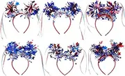 [Qzdtue] Patriotic Headpiece,Red White And Blue Headpiece - Favors Decorations, Classic Design Patriotic Headbands For Memorial Day, Labor Day, Birthday Party, Wedding Decoration