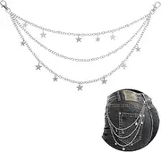 [Abeillo] Vintage Pants Chain Chain Belts for Women, Star Jean Chain Belt Layered Pocket Chain Waist Chain Body Accessories for Women Girls, Rock Wallet Chain