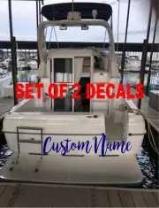 Custom Boat Decals Set of 2 10" x 40 Personalized decal boat lettering pontoon