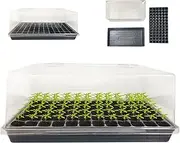Seed Trays 72 Cells Reusable Seed Starter Tray Thicken Pet Propagators with Clear Lids, Base and Drainage Hole Germination Tray for Greenhouse Gardens Supplies Trays