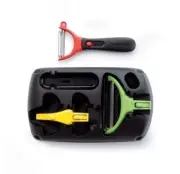 Tupperware Peeler Set of 3 Click Series Pro All In One Peeler Black