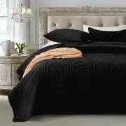 Black Quilt Size - Summer Soft Lightweight Microfiber King Black - Arch