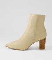 New Django & Juliette Nerine Camel Natural Leather Ankle Boots Womens Shoes