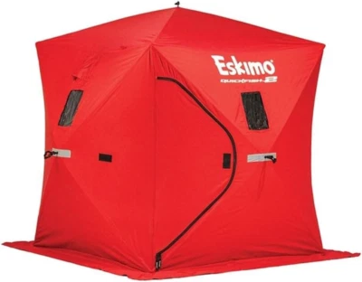 Quickfish 69151 2 Pop-up Portable Ice Shelter, 2 Person , Red