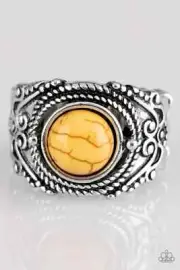 Paparazzi "Stand Your Ground" Ring in Silver & Yellow