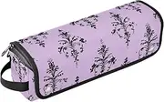 Hot Hair Tools Travel Bag with Iron Mat Portable Travel Carrying Case for Flat Irons, Straighteners, Curling Irons, Bohemian Purple Black Elegant
