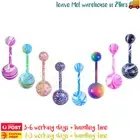 8PCS Belly Button Rings Surgical Steel Screw Navel Bars Body Piercing Jewellery