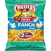 New Cheetos Chester’s Ranch Dressing Crunchy Corn Cheese Fries 4 1/4oz