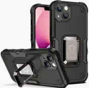 iPhone 14 Plus Magnetic Kickstand Hybrid Case Black Color