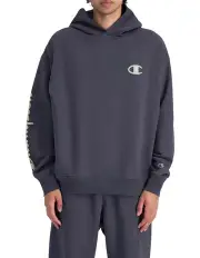 [Champion] Legacy Puff Script Hoodie in Stealth