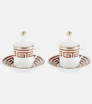 Ginori 1735 Labirinto Tête à Tête set of 2 espresso cups and saucers