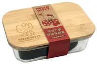 在飛比找樂天市場購物網優惠-Hello Kitty竹蓋長方型玻璃保鮮盒640ml