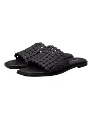 [Calvin Klein] Braided Slides in Black