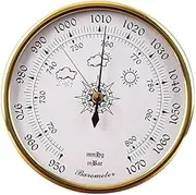 128mm Weather Station, Precision Aneroid Barometer 1070hPa Diameter Round Dial, Wall Hanging Air Pressure Tool Household Meteorograph, for Outdoor, IndoorWhite