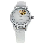 REDM3 Silver/White Leather Strap Watch by Jean Bellecour for Women - 1 Pc Watch